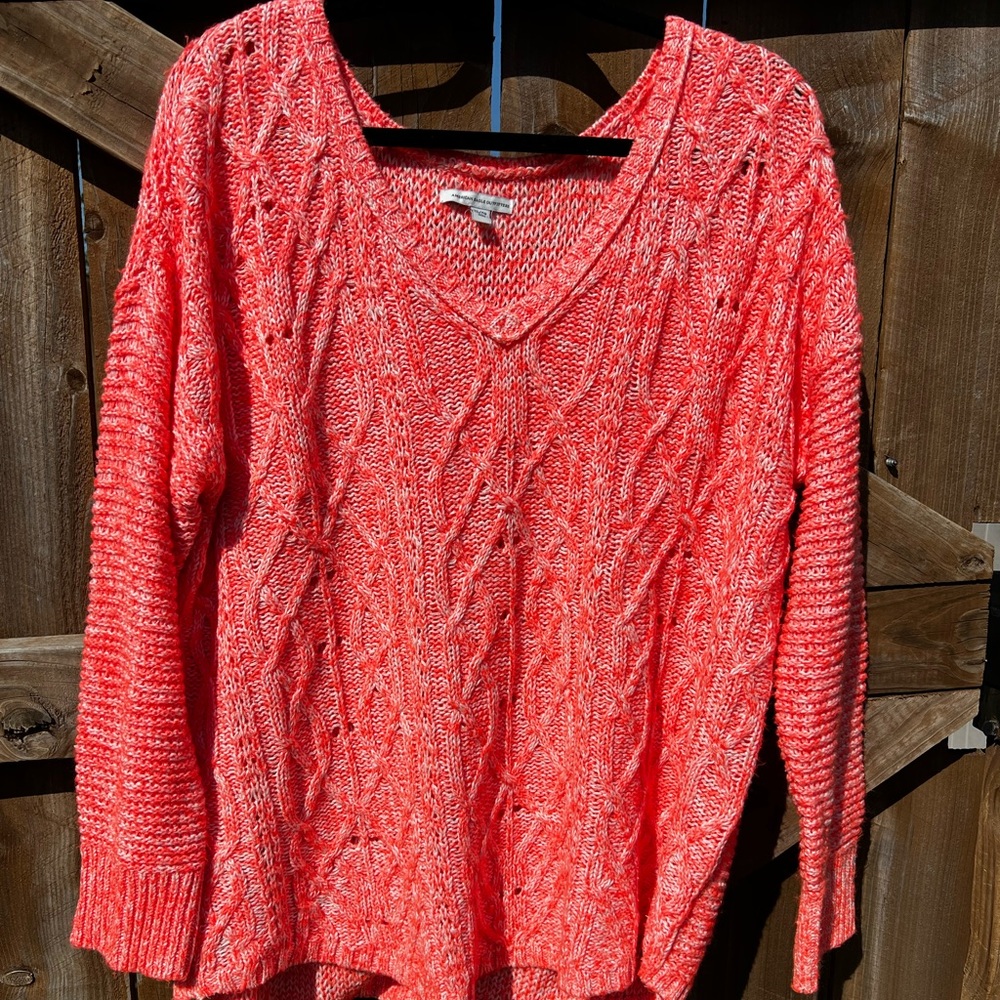 American Eagle Outfitters Cable V-neck Sweater, Size XL